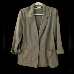 Vintage 90s era Cathy Daniels single button blazer in army green